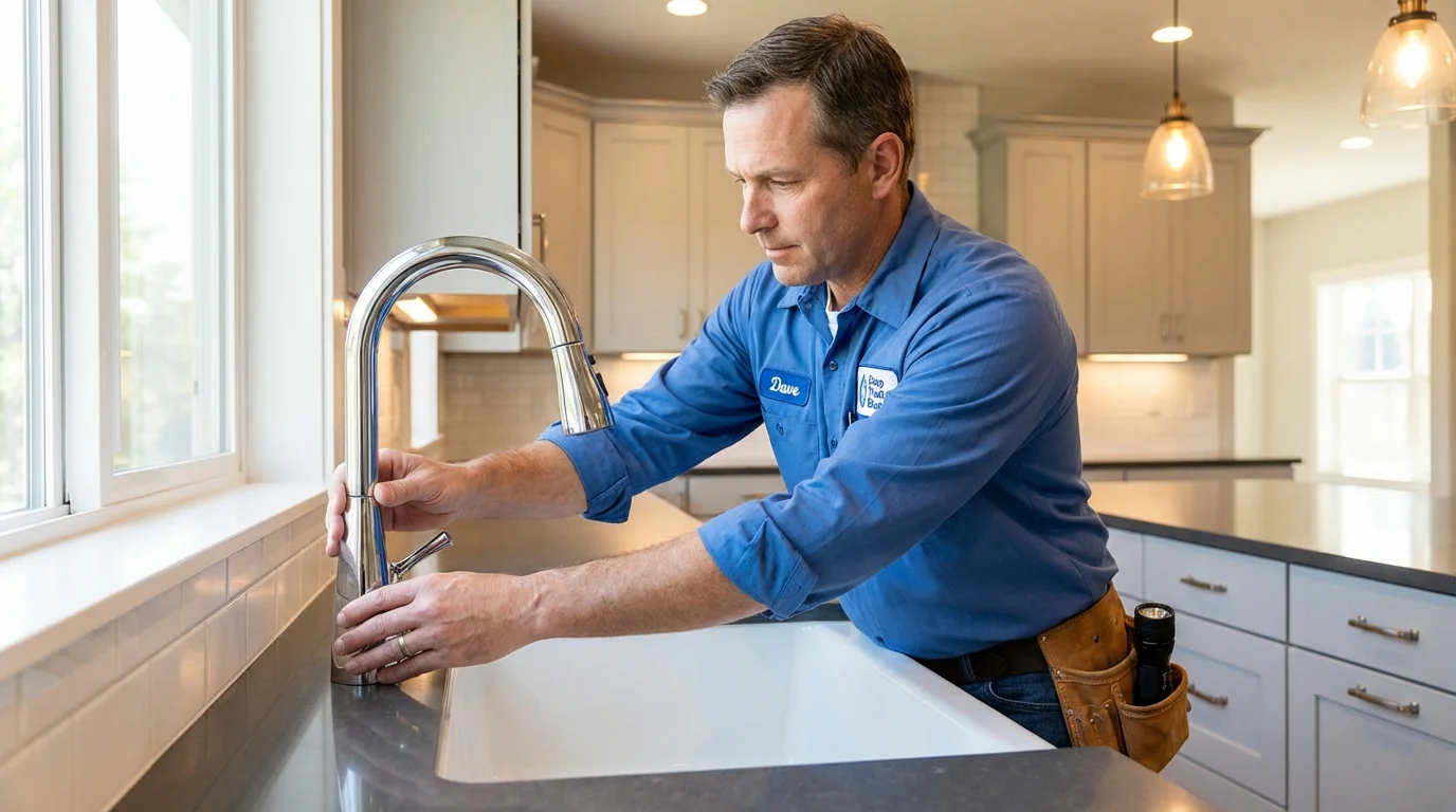 Kitchen faucet installation by Johns Plumbing LLC in Hagerstown